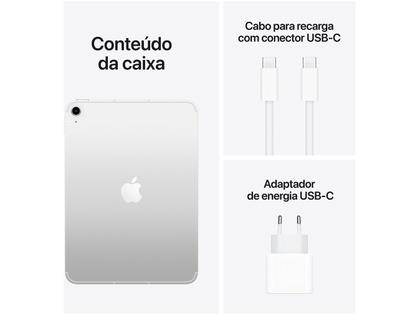 Apple iPad 11ª geração, chip A16, Wi-Fi + Cellular, 256GB - Prata