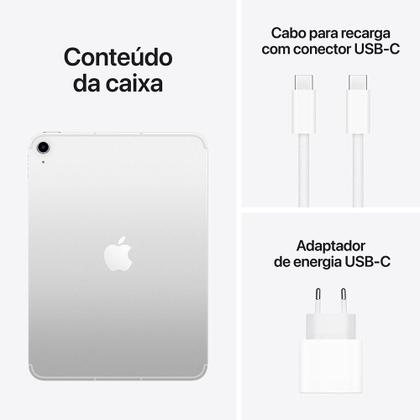 Imagem de Apple iPad 11ª geração, chip A16, Wi-Fi + Cellular, 512GB - Prata