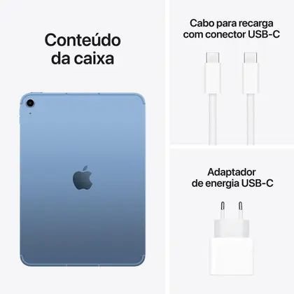 Apple iPad 11ª geração, chip A16, Wi-Fi e Cellular 128GB - Azul