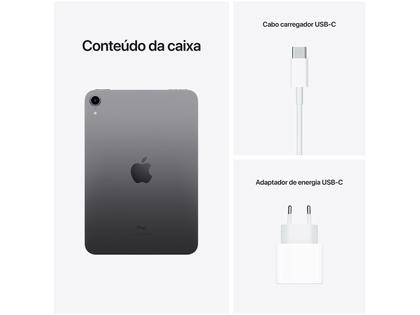 Apple iPad mini 6ª Geração A15 Bionic 8,3” Wi-Fi 256GB Cinza