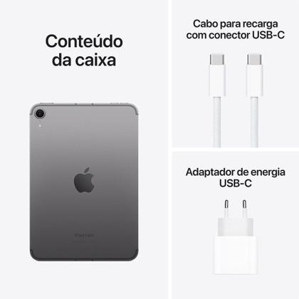 Imagem de Apple iPad mini, A17 Pro, WiFi + Cellular 256 GB  Cinzaespacial
