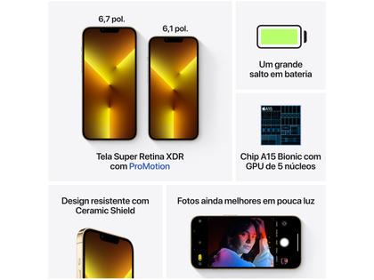 Apple iPhone 13 Pro 256GB Dourado Tela 6,1” - 12MP iOS