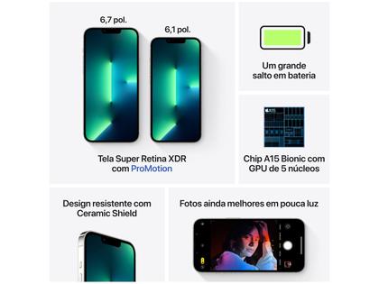 Apple iPhone 13 Pro Max 256GB Prateado - Tela 6,7” 12MP iOS