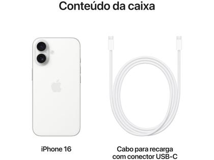 Imagem de Apple iPhone 16 256GB Branco 6,1" 48MP iOS 5G