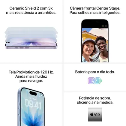 Imagem de Apple iPhone 17 512GB Preto 6,3" 48MP iOS 5G