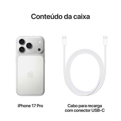 Imagem de Apple iPhone 17 Pro 512GB Prateado 6,3" 48MP iOS 5G