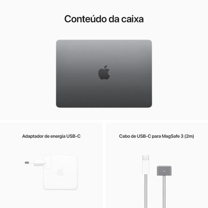 Imagem de Apple MacBook Air 13", M2, CPU de 8 núcleos, GPU de 10 núcleos, 16GB RAM, 256GB SSD- Cinza-espacial