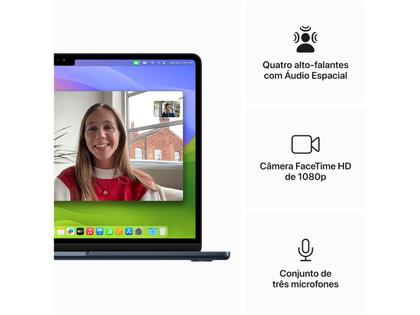 Apple Macbook Air 13” M3 16GB RAM 512GB SSD - Meia-noite - Macbook