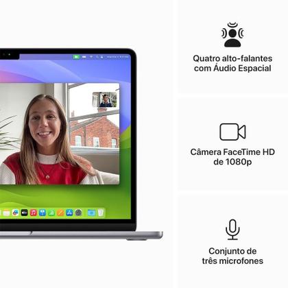 Imagem de Apple MacBook Air 13", M3, CPU de 8 núcleos, GPU de 8 núcleos, 16GB RAM, 256GB SSD- Cinza-espacial
