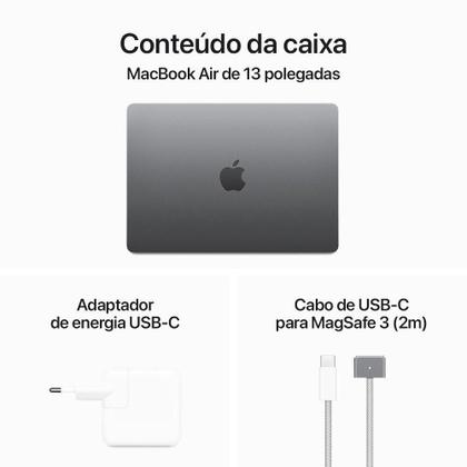Imagem de Apple MacBook Air 13", M3, CPU de 8 núcleos, GPU de 8 núcleos, 16GB RAM, 256GB SSD- Cinza-espacial