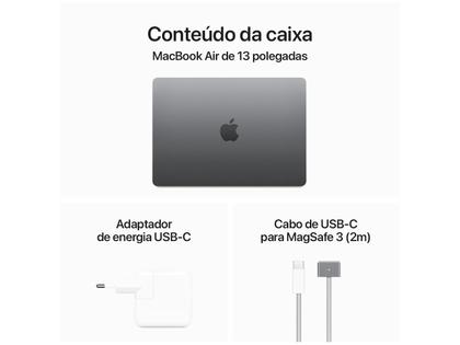 Imagem de Apple MacBook Air 13", M3, CPU de 8 núcleos, GPU de 8 núcleos, 24GB RAM, 512GB SSD - Cinza-espacial