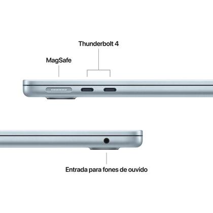 Imagem de Apple Macbook Air 13", M4, com CPU de 10 núcleos, GPU de 10 núcleos, 24GB RAM, 512GB SSD - Azul
