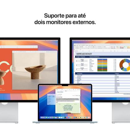 Imagem de Apple Macbook Air 13", M4, com CPU de 10 núcleos, GPU de 10 núcleos, 24GB RAM, 512GB SSD - Azul
