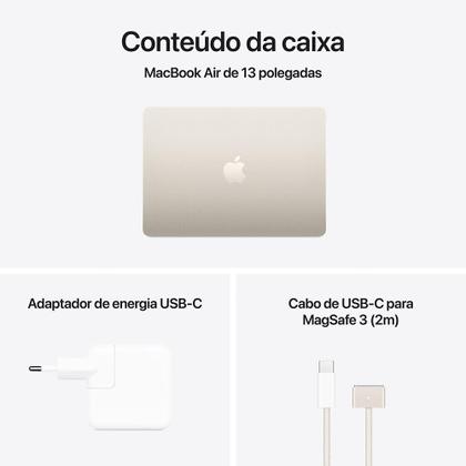 Imagem de Apple Macbook Air 13", M4, com CPU de 10 núcleos, GPU de 10 núcleos, 24GB RAM, 512GB SSD - Estelar
