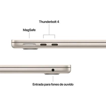 Imagem de Apple Macbook Air 13", M4, com CPU de 10 núcleos, GPU de 8 núcleos, 16GB RAM, 256GB SSD - Estelar