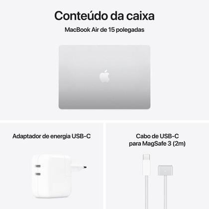 Imagem de Apple Macbook Air 15", M4, com CPU de 10 núcleos, GPU de 10 núcleos, 16GB RAM, 256GB SSD - Prata