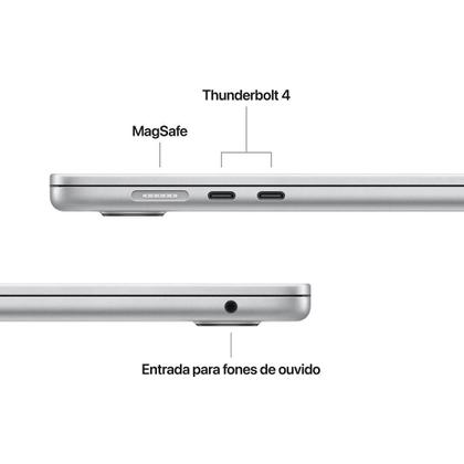 Imagem de Apple Macbook Air 15", M4, com CPU de 10 núcleos, GPU de 10 núcleos, 16GB RAM, 256GB SSD - Prata