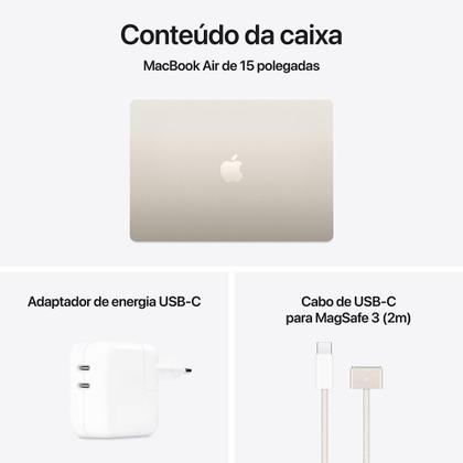 Imagem de Apple Macbook Air 15", M4, com CPU de 10 núcleos, GPU de 10 núcleos, 16GB RAM, 512GB SSD - Estelar