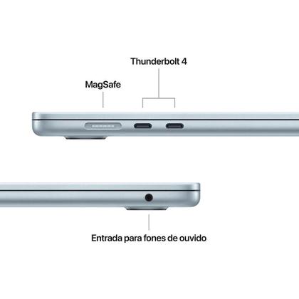 Imagem de Apple Macbook Air 15", M4, com CPU de 10 núcleos, GPU de 10 núcleos, 24GB RAM, 512GB SSD - Azul