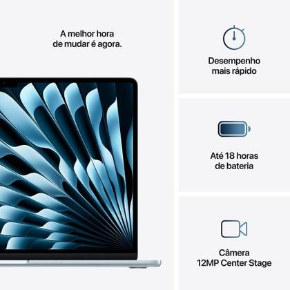 Imagem de Apple Macbook Air 15", M4, com CPU de 10 núcleos, GPU de 10 núcleos, 24GB RAM, 512GB SSD - Azul