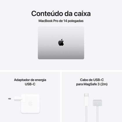 Imagem de Apple MacBook Pro 14", M5, CPU de 10 núcleos, GPU de 10 núcleos, 16GB RAM, 1TB SSD - Prateado