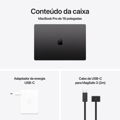 Imagem de Apple MacBook Pro 16", M4 Pro, CPU de 14 núcleos, GPU de 20 núcleos, 24GB RAM, 512GB SSD - Preto-espacial