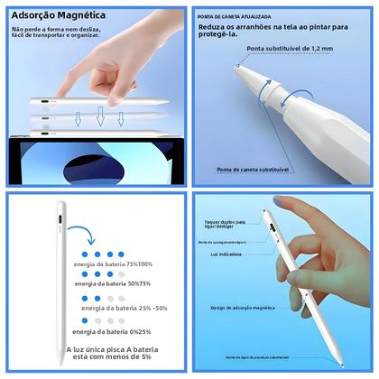Imagem de Apple Pencil Com Rejeição De Palma E Display De Energia Para iPad pro 11 12.9 Air Mini Acessórios