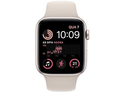 Imagem de Apple Watch SE 2ª geração GPS + Cellular Caixa Estelar de Alumínio 44mm Pulseira Esportiva Estelar