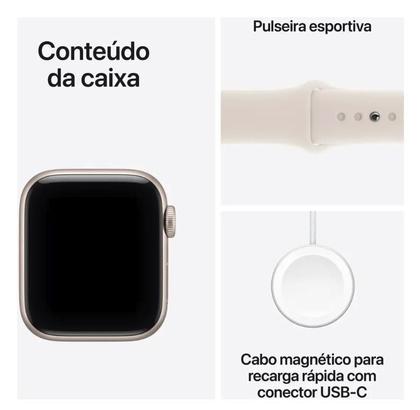 Imagem de Apple.Watch.SE 3 GPS Caixa estelar de alumínio 44mm Pulseira esportiva estelar P.M - IMPORTSLITORAL