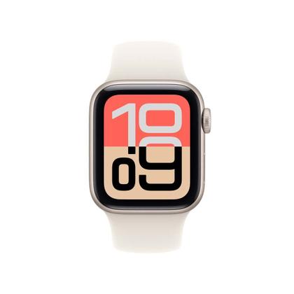 Imagem de Apple Watch SE 3 GPS, Caixa Estelar de Alumínio de 40 mm, Pulseira Esportiva Estelar, Tamanho M/G - MEH54AM/A