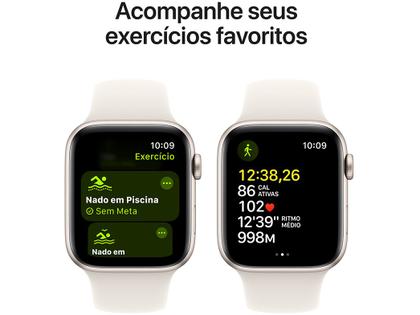 Imagem de Apple Watch SE GPS Caixa Estelar de Alumínio 44mm Pulseira Esportiva Estelar M/G