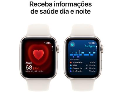 Imagem de Apple Watch SE GPS Caixa Estelar de Alumínio 44mm Pulseira Esportiva Estelar M/G