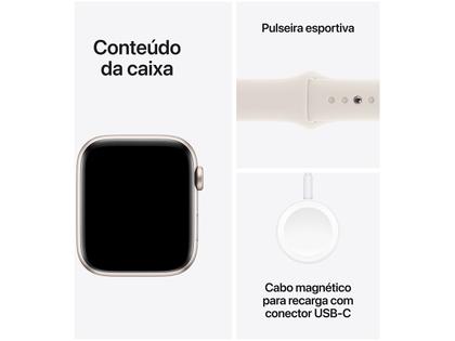 Imagem de Apple Watch SE GPS Caixa Estelar de Alumínio 44mm Pulseira Esportiva Estelar M/G