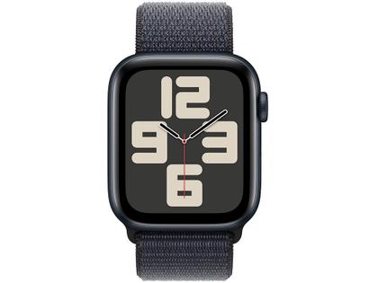 Imagem de Apple Watch SE GPS  Caixa meia-noite de alumínio  44 mm  Pulseira loop esportiva tinto