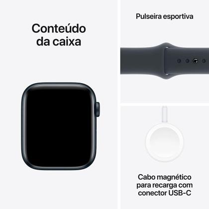 Imagem de Apple Watch SE GPS, Caixa Meia-Noite de Alumínio de 44 mm, Pulseira Esportiva Meia-Noite, Tamanho M/G - MXEK3BE/A