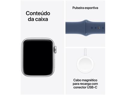Imagem de Apple Watch SE GPS Caixa Prateada de Alumínio 40mm Pulseira Esportiva Denim M/G