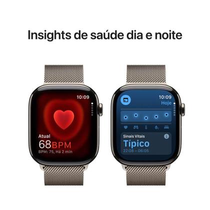 Apple Watch Series 10 GPS + Cellular Caixa natural de titânio 46