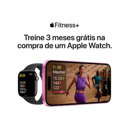 Imagem de Apple Watch Series 10 GPS + Cellular, Caixa Prateada de Alumínio de 42 mm, Pulseira Esportiva Denim, Tamanho P/M - MWX33AM/A