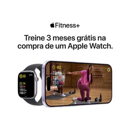 Imagem de Apple Watch Series 11 GPS Caixa Prateada de Alumínio 42mm Pulseira Esportiva Roxo-névoa P/M