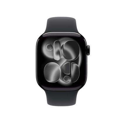 Imagem de Apple Watch Series 11 GPS Caixa Preta Brilhante de Alumínio 42mm Pulseira Esportiva Preta M/G
