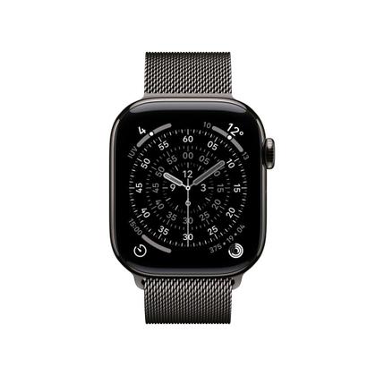 Imagem de Apple Watch Series 11 GPS + Cellular - Caixa ardósia de titânio  42 mm - Pulseira ardósia estilo milanês