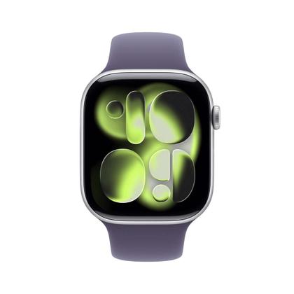 Imagem de Apple Watch Series 11 GPS + Cellular Caixa Prateada de Alumínio 46mm Pulseira Esportiva Roxo-névoa P/M