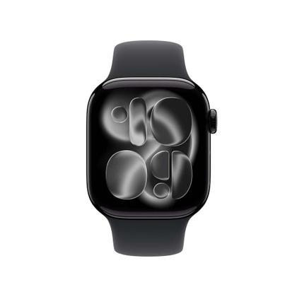 Imagem de Apple Watch Series 11 GPS + Cellular - Caixa preta brilhante de alumínio  42 mm - Pulseira esportiva preta  M/G