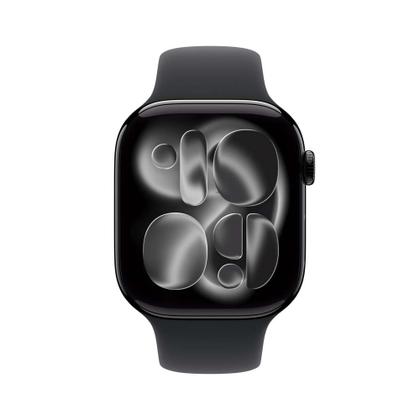 Imagem de Apple Watch Series 11 GPS + Cellular Caixa Preta Brilhante de Alumínio 46mm Pulseira Esportiva Preta P/M