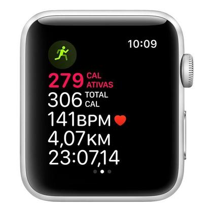 Apple Watch Series 3 Cellular, 42 mm, Alumínio Prata, Pulseira
