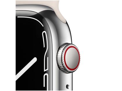 Apple Watch Series 7 45mm GPS + Cellular Prateada - Aço Inoxidável