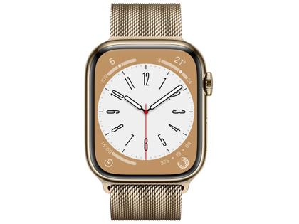 Apple Watch Series 8 45mm GPS + Cellular Caixa Dourada Aço
