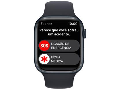 Imagem de Apple Watch Series 8 45mm GPS + Cellular Caixa Meia-noite Alumínio Pulseira Esportiva
