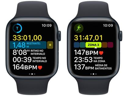 Imagem de Apple Watch Series 8 45mm GPS + Cellular Caixa Meia-noite Alumínio Pulseira Esportiva