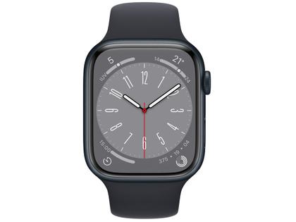 Imagem de Apple Watch Series 8 45mm GPS + Cellular Caixa Meia-noite Alumínio Pulseira Esportiva
